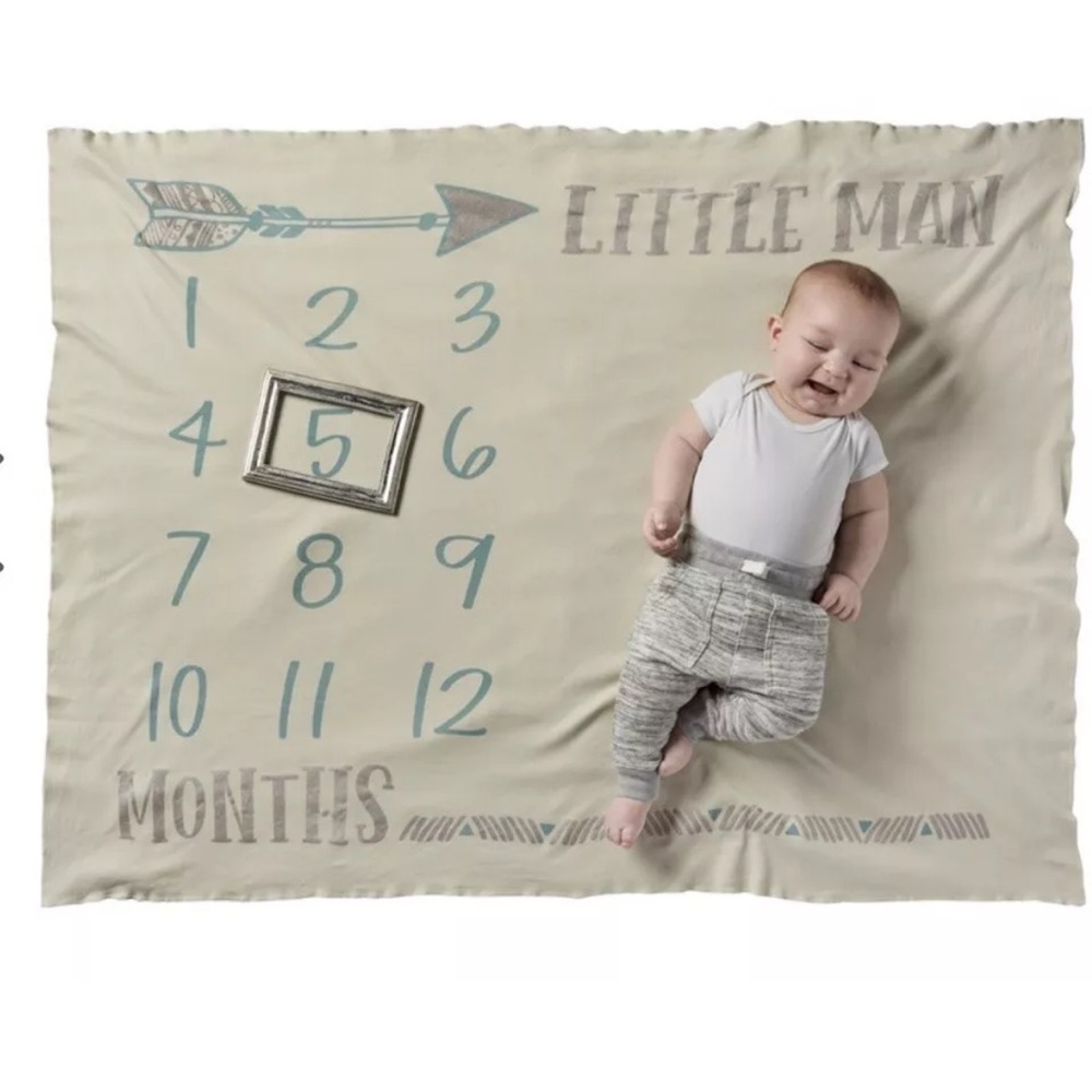 Baby Boy Milestone Month Blanket OS Primitives By Kathy